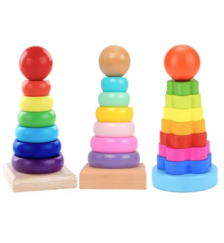 Regenbogen Stacker Holz Ring